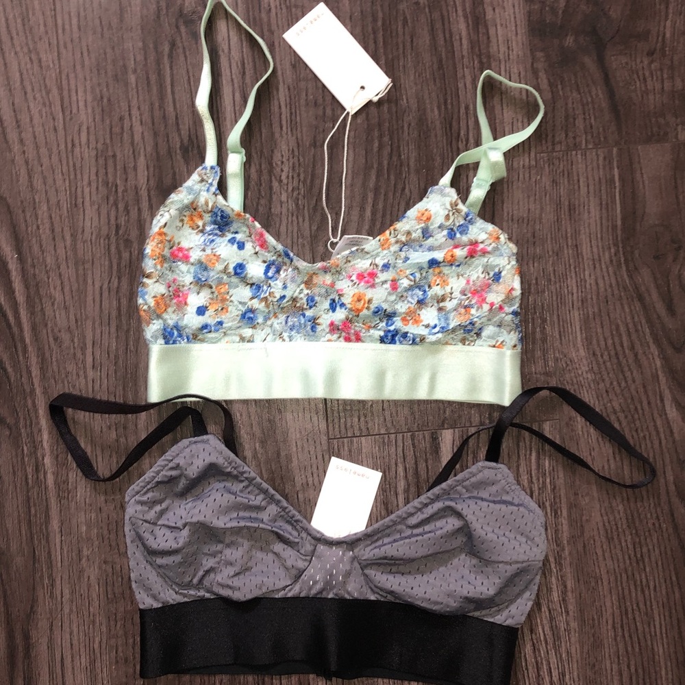 Nameless S Floral/Gray Unpadded wirefree Bra E86